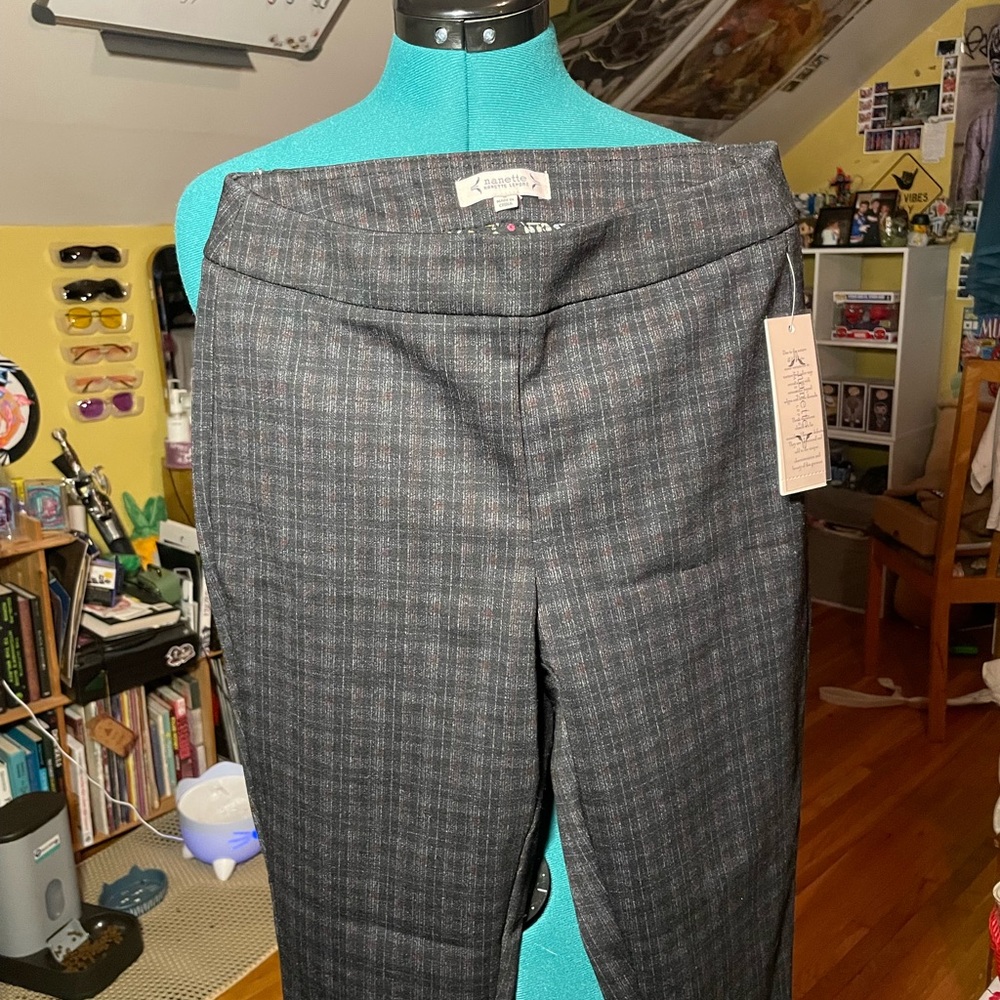 Nannette Charcoal Plaid work pants